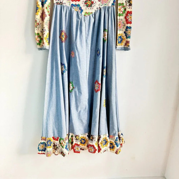 Vintage Floral Patchwork Maxi Dress - Picture 4 of 12